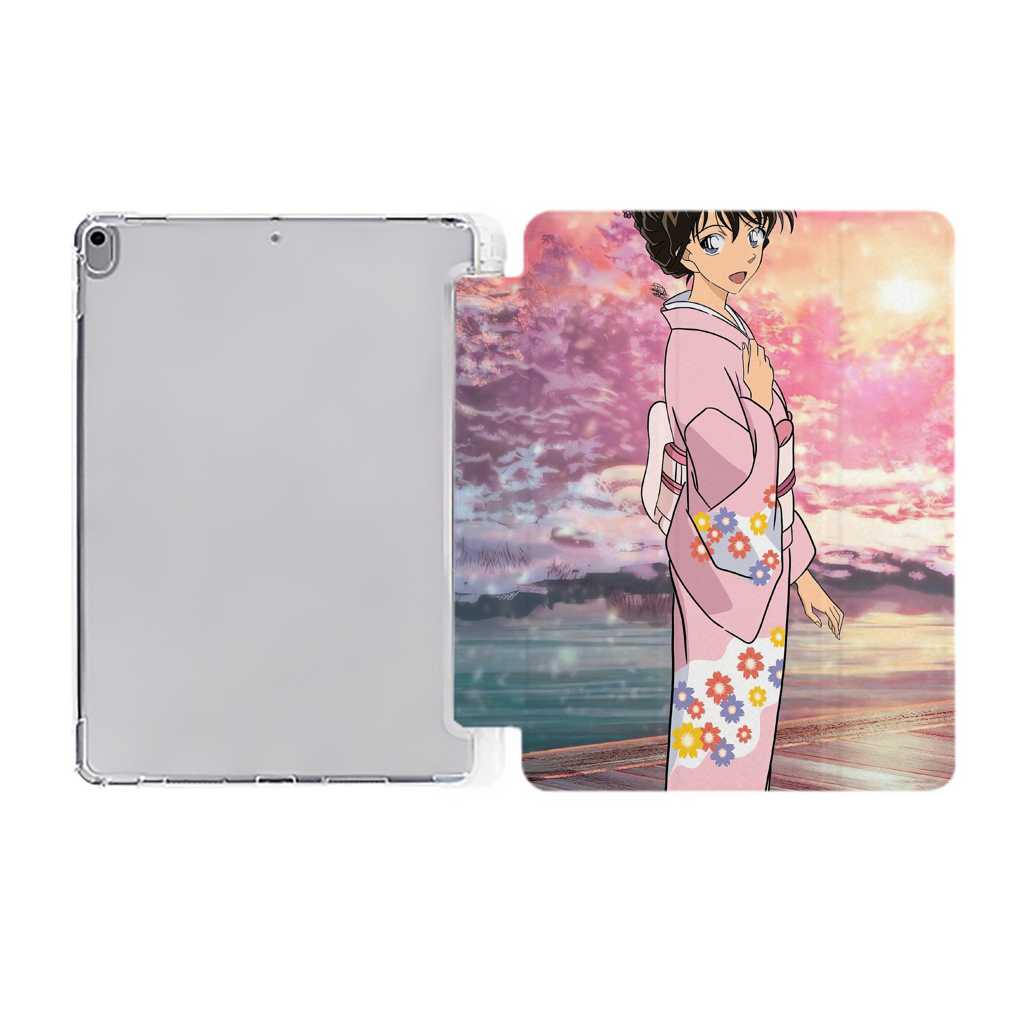 （画像用） 名探偵コナン Detective Conan IPad ケース ペン収納付き 三つ折りスタンド PUレザー×シリコン 対応機種9.5/10.5/10.9インチ